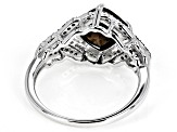 Golden Sheen Sapphire Rhodium Over Sterling Silver Ring 3.03ctw