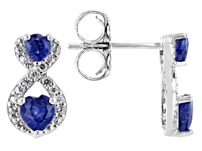 Blue Mahaleo® Sapphire Rhodium Over Sterling Silver Earrings 1.15ctw
