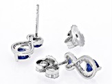 Blue Mahaleo® Sapphire Rhodium Over Sterling Silver Earrings 1.15ctw
