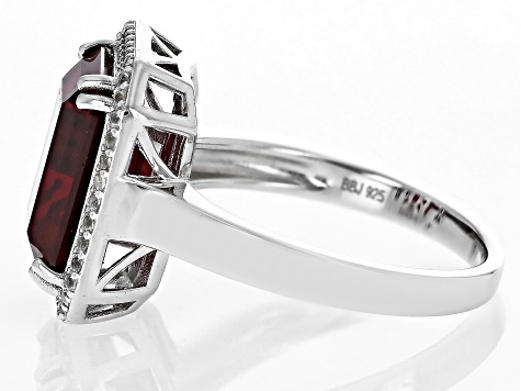 Red Lab Created Ruby Rhodium Over Silver Ring 6.70ctw