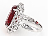 Lab Created Ruby Rhodium Over Sterling Silver Solitaire Ring 8.85ct