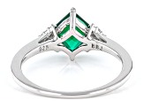 Green Lab Created Emerald Rhodium Over Silver Ring 0.89ctw
