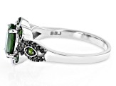 Green Chrome Diopside Rhodium Over Sterling Silver Ring 1.26ctw