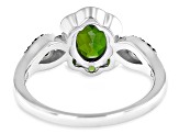 Green Chrome Diopside Rhodium Over Sterling Silver Ring 1.26ctw