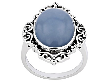 Picture of Blue Angelite Sterling Silver Solitaire Ring
