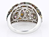 Multicolor Tourmaline Rhodium Over Sterling Silver Ring 5.08ctw
