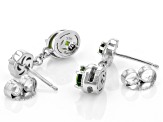 Green Chrome Diopside Rhodium Over Silver Dangle Earrings 1.06ctw