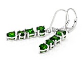 Green Chrome Diopside Rhodium Over Sterling Silver Dangle Earrings 2.40ctw