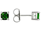 Green Chrome Diopside Rhodium Over Silver Earrings And Pendant With Chain Set 1.98ctw