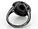 Blue Star Sapphire, Black Rhodium Over Sterling Silver Ring 3.72ctw