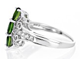 Green Chrome Diopside Rhodium Over Sterling Silver Ring 0.94ctw