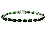 Green Chrome Diopside Rhodium Over Sterling Silver Tennis Bracelet 16.02ctw