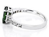 Green Chrome Diopside Rhodium Over Silver Ring 1.99ctw