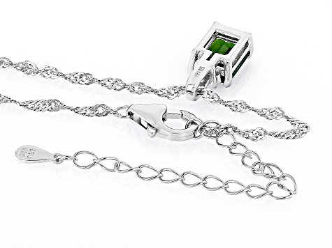 Green Chrome Diopside Rhodium Over Silver Pendant With Chain 1.57ctw