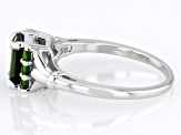 Green Chrome Diopside Rhodium Over Sterling Silver Ring 1.02ctw