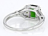 Green Chrome Diopside Rhodium Over Sterling Silver Ring 1.02ctw