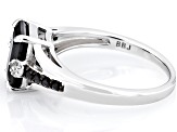 Black Spinel Rhodium Over Sterling Silver Ring 2.85ctw