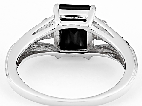 Black Spinel Rhodium Over Sterling Silver Ring 2.85ctw