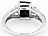 Black Spinel Rhodium Over Sterling Silver Ring 2.85ctw