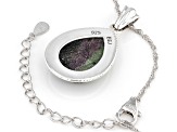 Multicolor Ruby-in- Zoisite Sterling Silver Solitaire Pendant with Chain
