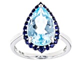 Sky Blue Topaz Rhodium Over Sterling Silver Ring 4.67ctw