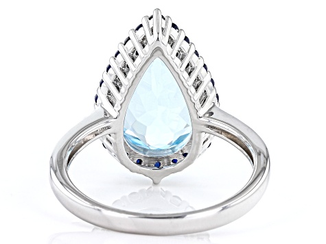 Sky Blue Topaz Rhodium Over Sterling Silver Ring 4.67ctw