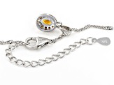 Orange Spessartite Rhodium Over Sterling Silver Pendant With Chain 0.71ctw