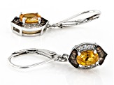 Orange Spessartite Rhodium Over Sterling Silver Earrings 1.43ctw