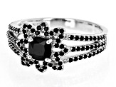 Black Spinel Rhodium Over Sterling Silver Ring 0.91ctw