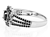 Black Spinel Rhodium Over Sterling Silver Ring 0.91ctw