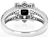 Black Spinel Rhodium Over Sterling Silver Ring 0.91ctw