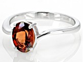 Red Labradorite Rhodium Over Sterling Silver Solitaire Ring 1.00ct