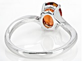 Red Labradorite Rhodium Over Sterling Silver Solitaire Ring 1.00ct