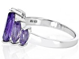 Purple Amethyst Rhodium Over Silver Ring 2.06ctw