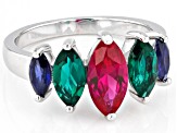 Red Lab Created Ruby Rhodium Over Sterling Silver Ring 2.26ctw