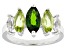 Green Chrome Diopside Rhodium Over Sterling Silver Ring 2.47ctw