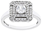 White Zircon Rhodium Over Sterling Silver Ring 1.09ctw