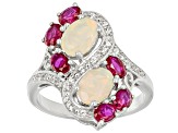 Multicolor Ethiopian Rhodium Over Silver Ring 1.80ctw