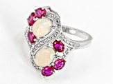 Multicolor Ethiopian Rhodium Over Silver Ring 1.80ctw