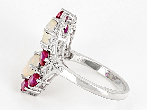 Multicolor Ethiopian Rhodium Over Silver Ring 1.80ctw