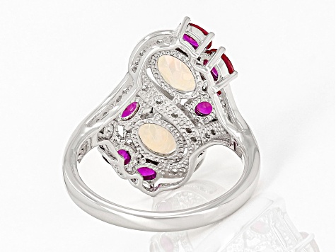 Multicolor Ethiopian Rhodium Over Silver Ring 1.80ctw