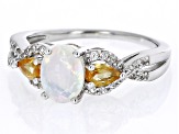 Multicolor Ethiopian Opal Rhodium Over Silver Ring 1.39ctw