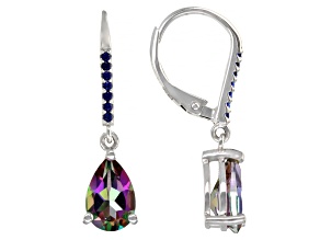 Green Mystic® Topaz Rhodium Over Sterling Silver Earrings 2.65ctw