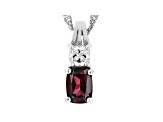 Raspberry Rhodolite Rhodium Over Silver Pendant with Chain 1.35ctw