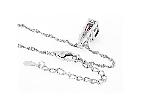 Raspberry Rhodolite Rhodium Over Silver Pendant with Chain 1.35ctw