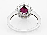 Raspberry Rhodolite Rhodium Over Sterling Silver Ring 1.93ctw