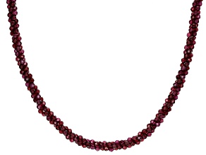 Raspberry Rhodolite Rhodium Over Sterling Silver Necklace
