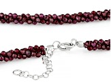 Raspberry Rhodolite Rhodium Over Sterling Silver Necklace