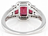 Raspberry Rhodolite Rhodium Over Silver Ring 1.63ctw