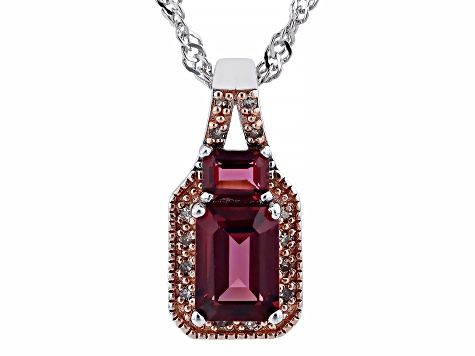 1.39 ctw Pink Sapphire and Diamond Pendant in 14K White Gold